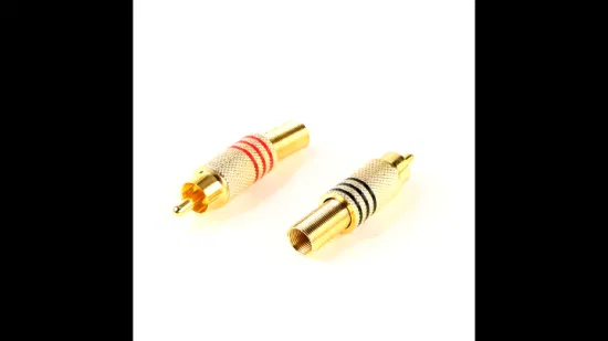 Hochwertiger RCA-Stecker aus Metall, schwarzer Audio-Stecker mit Feder (R